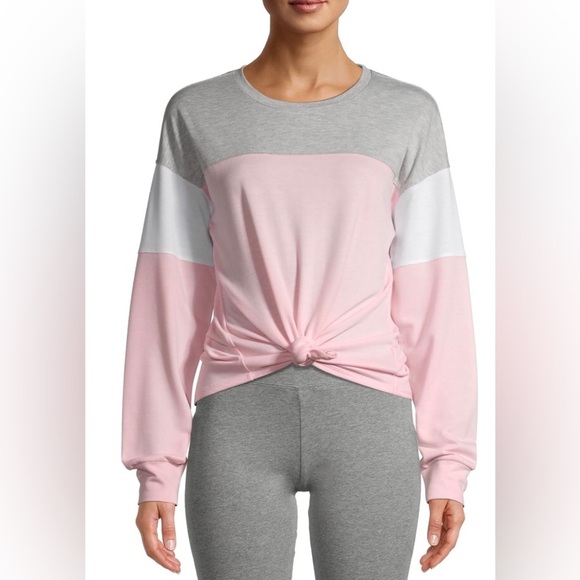 No Boundaries Juniors Plus Pink & Gray Colorblock Top Size XXXL W/Free Scrunchy - Picture 2 of 9